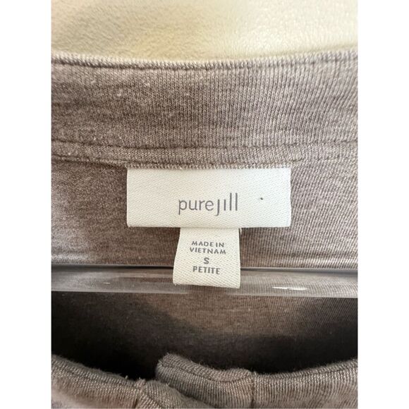 Pure J Jill Soft Cocoa Snap Button Front Knit Heavy Cardigan Coatigan Jacket Sma - Picture 2 of 4